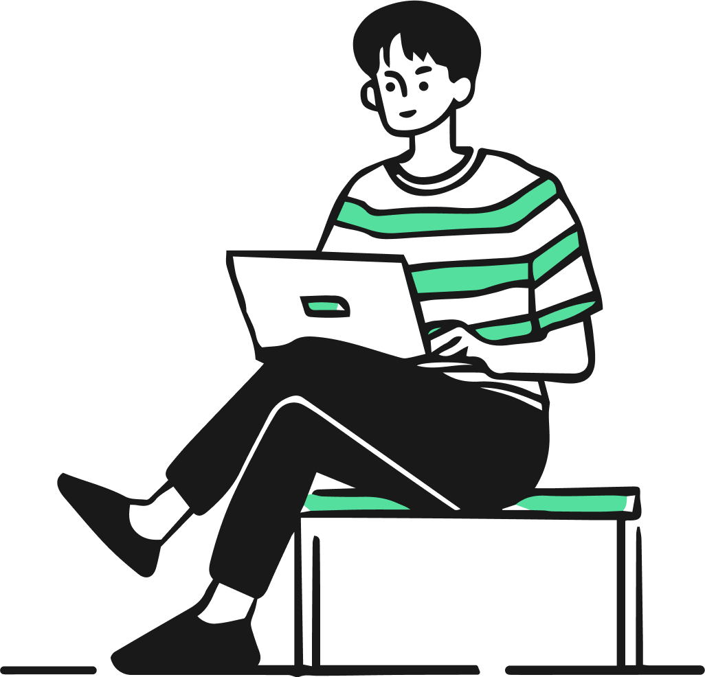 Person sitting with laptop optimizing their resume
